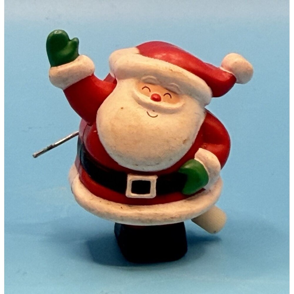Vintage 1998 Hallmark Santa Wind Up Mechanical Christmas Pin Brooch Holiday